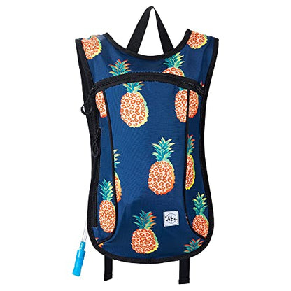 Vibe Festival Gear Rave Hydration Pack Backpack with 2L Water Bladder for Women Men – Festival Hydropack, Hydro Pack, Leak Proof, Lightweight – Teens, Party, Hiking, Running, Outdoor Sports - color: Pineapple