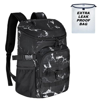Cooler Backpack Insulated Leak Proof,Small Soft Coolers Bag for Men and Women Camping,Travel,Beach,Hiking,Picnic - color: Black Marble
