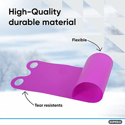 Superio Snow Slider Mat, Flexible Snow Sled Flying Carpet, Roll up Sleds for Kids 36" / Adults 54" Lightweight Plastic Snowboard Sled, 1 Pack - color: Pink, size: 36"