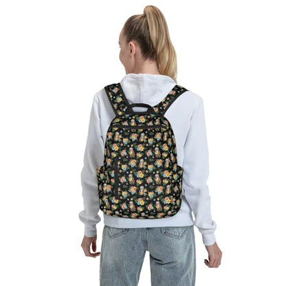 Laptop Backpack Sloth Flowers, Cushioned Back Panel, Front Zip, for Daily Commute & Outdoors - color: Picture (229)
