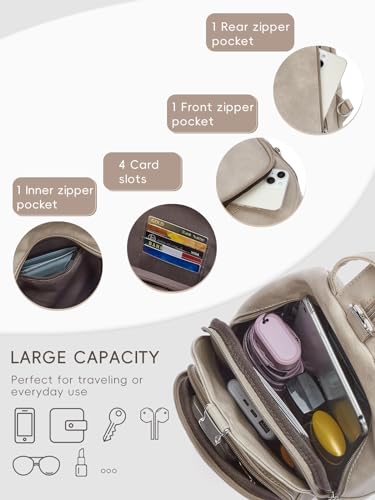 CLUCI Sling Bag for Women Leather Women's Backpack Small Convertible Backpack Purse Crossbody Bag for Travel - color: 1-3 Grey