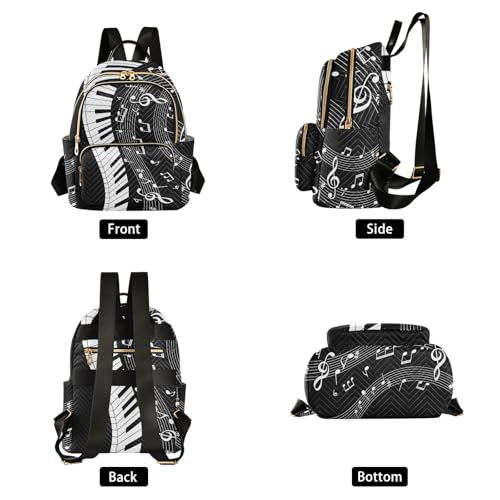 ALAZA Mini Backpack Purse for Women Lightweight Girls Small Size Music Note Piano School Teens College Traveling - color: Music Note Piano, size: Small