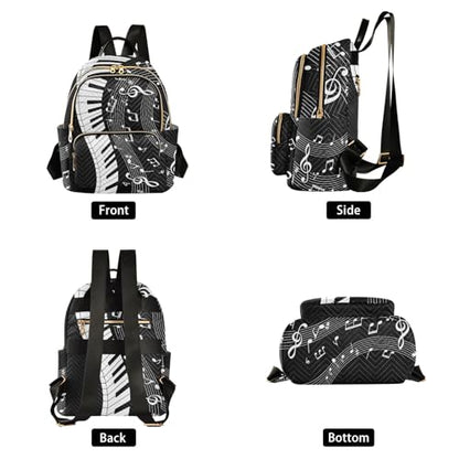 ALAZA Mini Backpack Purse for Women Lightweight Girls Small Size Music Note Piano School Teens College Traveling - color: Music Note Piano, size: Small