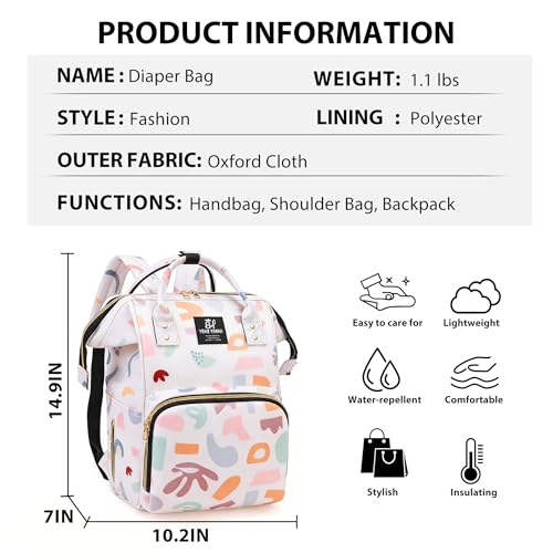 Diaper Bag Backpack for Moms Baby Essentials Travel Tote Nappy Changing Bag with Insulated Pockets,Multi-Waterproof Backpack (Orange) - color: Orange