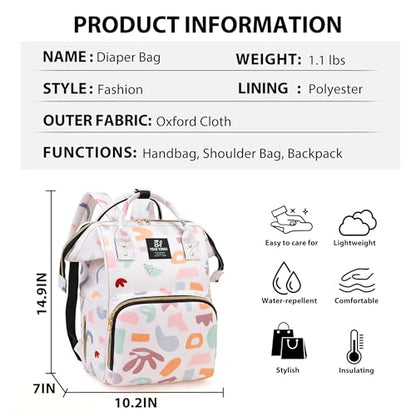 Diaper Bag Backpack for Moms Baby Essentials Travel Tote Nappy Changing Bag with Insulated Pockets,Multi-Waterproof Backpack (Orange) - color: Orange