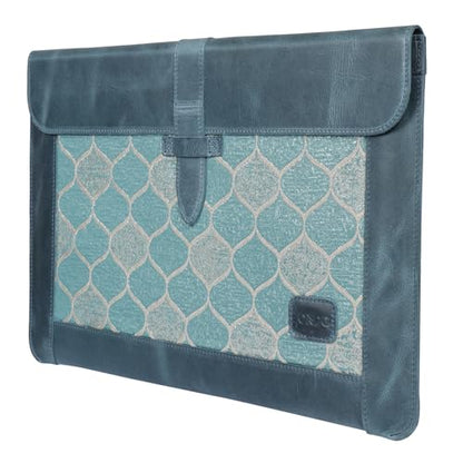 LONDO Leather Sleeve Compatible with MacBook Pro 14 & Air 13-13.3 Inch (M5, M4, M3, M2, M1, Pro, Max) & iPad Pro 12.9, Premium Top Grain Leather Laptop Bag, 2020 to 2026 Models - color: Blue, size: 13-14 inches
