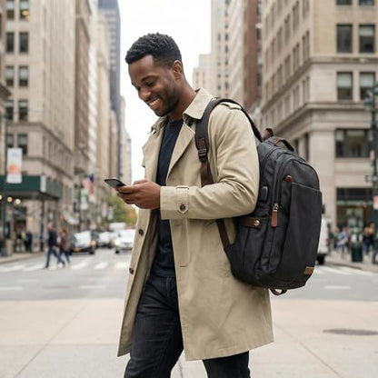 Travel Backpack Mens Business Laptop Bag with Multi-Pockets Minimalist Nylon Daypack Fits 16 Inch Notebook Casual Work Bag (BLK) - color: Blk