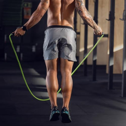 Muay Thai 3.0 Weighted Jump Rope for Men & Women - Professionally Designed for High-Intensity Training | Muay Thai, MMA & Fitness Jump Rope - Full Body Workout Weighted Rope - color: Neon 1.5lb
