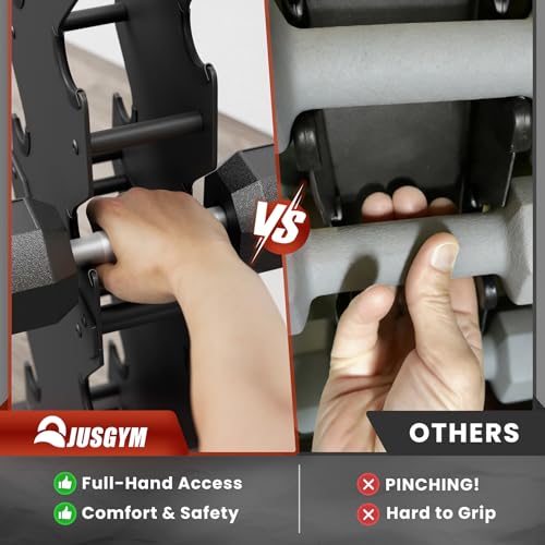 Dumbbell Rack Stand Only, 7-Tier | 5-Tier | 3-Tier Weight Rack for Dumbbells, Wide-Slot No-Interference Design, Solid Steel Construction Weight Holder for Home Gym, Dumbbell Storage Rack (Rack Only) - size: 5 Tier