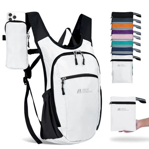 Hiking Backpack 10L/15L Small Daypack Lightweight Packable Travel Foldable Water Resistan for Women Men (White, 15L) - color: White, size: 15L