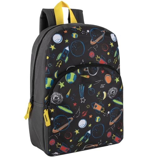 Trail maker Wholesale Kids Backpacks for Boys, Girls Bulk Backpacks 24 Pack with Fun Patterns, Adjustable Padded Straps - color: Male Fantastic Creature Prints