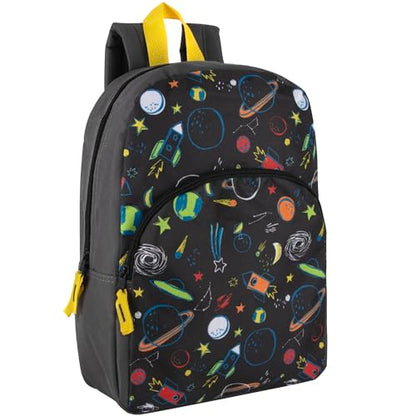 Trail maker Wholesale Kids Backpacks for Boys, Girls Bulk Backpacks 24 Pack with Fun Patterns, Adjustable Padded Straps - color: Male Fantastic Creature Prints