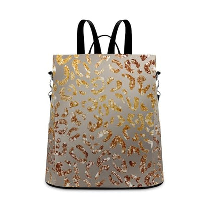 Women Fashion Backpacks Grey Gradient Leopard Print Handbags for Women Anti Theft Fashion Back Pack Shoulder Bag - color: Grey Gradient Leopard Print, size: No Custom