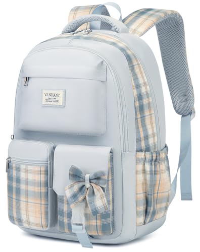 Teen Girl School Backpack, Cute Bookbag with Laptop Compartment for Big Student Women College Mochilas Escolares para Niñas, Blue - color: Blue, size: 15.6 inch