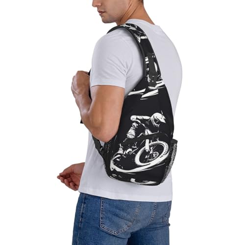 Enduro Motorcycle Racer Outdoor Crossbody Shoulder Bag For Unisex Young Adult Hiking Bicycling - color: 10