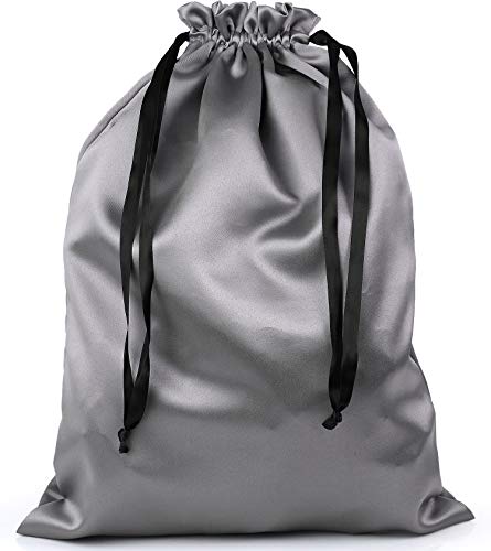 PlasMaller Dust Cover Storage Bags Thick Silk Cloth Pouch with Drawstring For Luxuries Handbags Tote Purses Shoes Boots, Silver (12.6 x 15.7 in) - size: 12.6 x 15.7 in