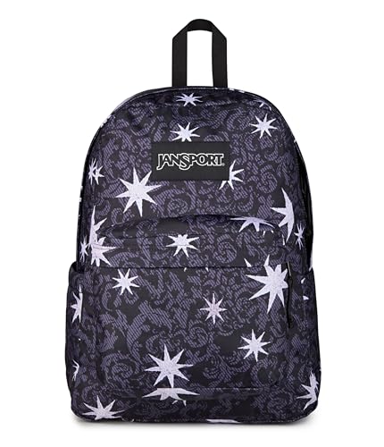 JanSport SuperBreak Plus Backpack with Padded 15-inch Laptop Sleeve and Integrated Bottle Pocket - Spacious and Durable Daypack for Work and Travel, Castle Tapesty Black/Charcoal/Silver - color: Castle Tapesty Black/Charcoal/Silver