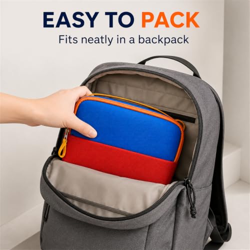 Charger Organizer Travel Case for Laptop Adapters and Cables, Blue/Red - color: Blue/Red