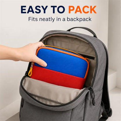 Charger Organizer Travel Case for Laptop Adapters and Cables, Blue/Red - color: Blue/Red