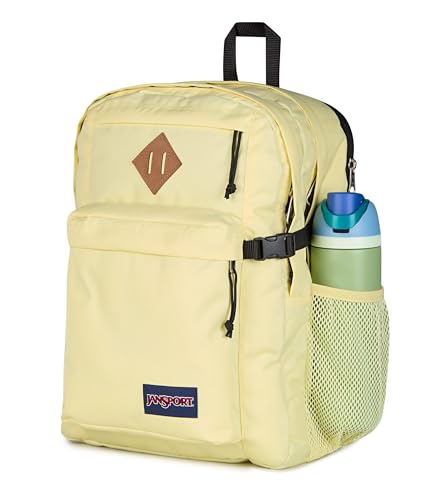 JanSport Main Campus Backpack - Travel or Work backpack w 15-Inch Laptop Sleeve and Dual Water Bottle Pockets, Lemon Ice - color: Lemon Ice