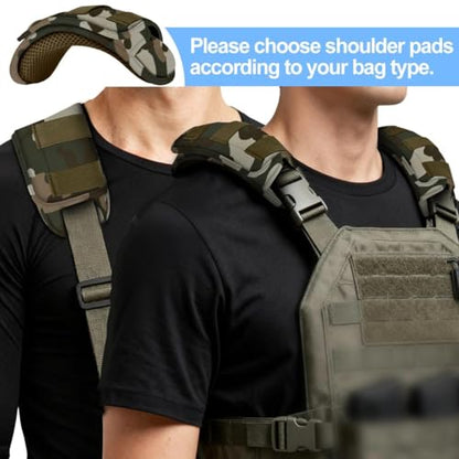 ZINMARK 2Pcs Tactical Shoulder Pad, Ultra-Thick Comfort Cushion for Vest Straps, Backpacks, Breathable & Shock-Absorbing,Camouflage-Green - color: Camouflage-green