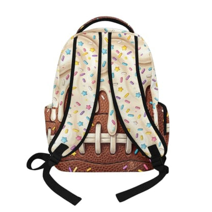Suobstales Football Ice Cream Drip Print Kids Backpack for Boys Girls Elementary Students Bookbag Middle School Bag Lightweight Waterproof Children Travel Bag Backpacks Laptop Bag, 17 Inch - color: Football Ice Cream Drip 2