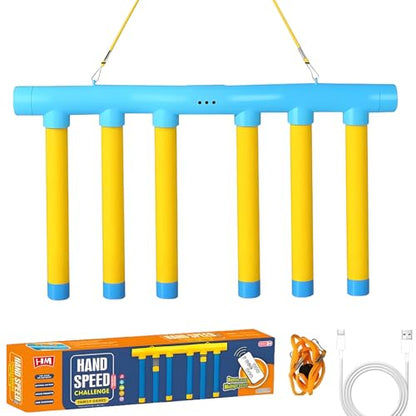 Reflex Sticks Rebounce Game, Reflex Challenge Game, Falling Sticks Reaction Time Trainer with Adjustable Speed Modes for Home, Office & Team Activities (Blue) - color: Blue
