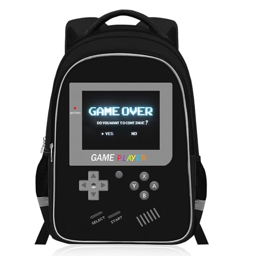 Backpack for School Boys,Gamer Boys Backpack for Elementary Middle School,Student Bookbag for Ages 6-18 Kids Children Teens,17″ Video Game Bookbag Travel Back Pack - color: Game Backpack-black