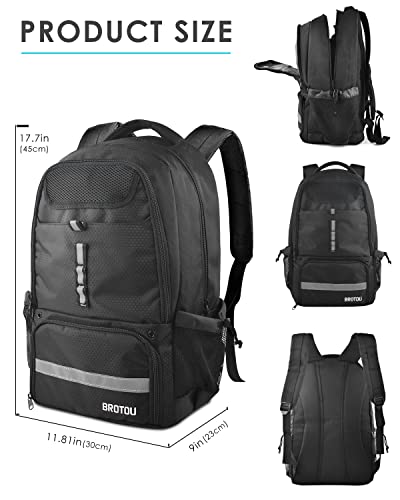 BROTOU Basketball Backpack, Large Basketball Bag with Shoes and Ball Compartment, Soccer Backpacks for Basketball/Volleyball - color: Black