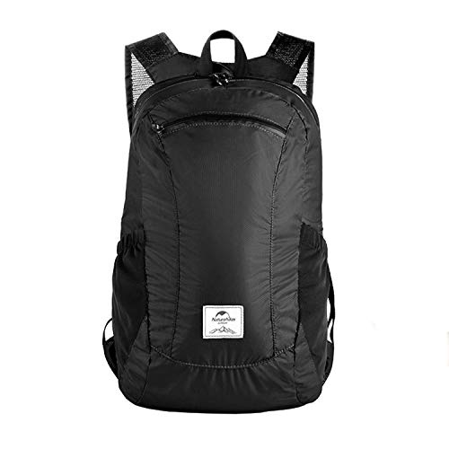 Naturehike 18L Lightweight Hiking Backpack, Waterproof Camping Packable Backpack Ultralight for Travel, Airplane, Small Hiking Daypack for Adults, Black - color: Black