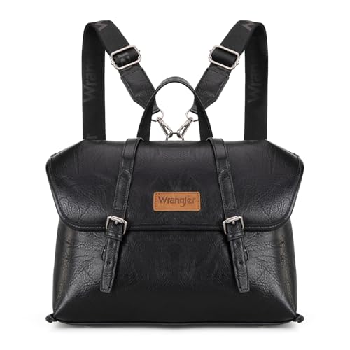 Wrangler Laptop Bag for Women Messenger Bag Briefcase Computer Backpack Convertible Satchel Bag - color: Black, size: 15.6 inch