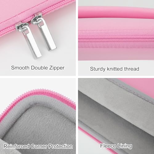 13 Inch Laptop Sleeve Portable Carrying Case with Front Pocket Padded Computer Pouch Cover Compatible with MacBook Air 13.6 Inch M4 M3 M2 2025-2022, 14 Inch MacBook Pro M4 M3 M2 M1 - color: Pink, size: 13 inches