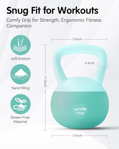 Soft Kettlebell - Cushioned Impact-Resistant Base and Anti-Slip, Kettle bell Anti-Slip Grip Weight for Home Workouts, Safe Strength Training Kettlebells Sets for Women & Men, With Non-slip Gloves - color: Green