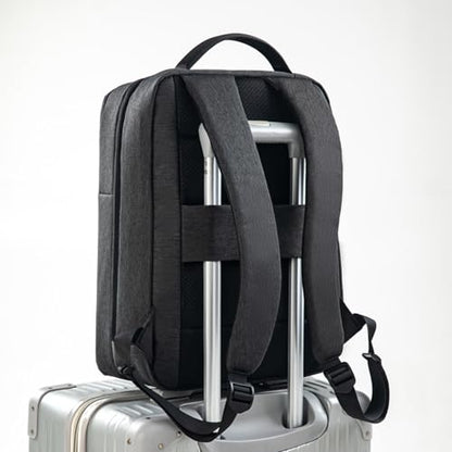 Minimalist laptop backpack, lightweight travel bag with padded shoulder straps (Light gray) - color: Light Gray