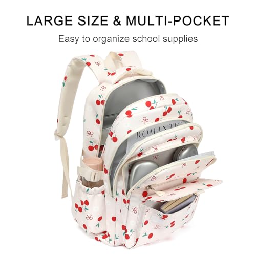 Phaoullzon Girls High Middle School Coquette Backpack for Teen Kawaii Bows Bookbag College Daypack,Pink Bow - color: Pink Bow, size: Large (17.5 Inch)