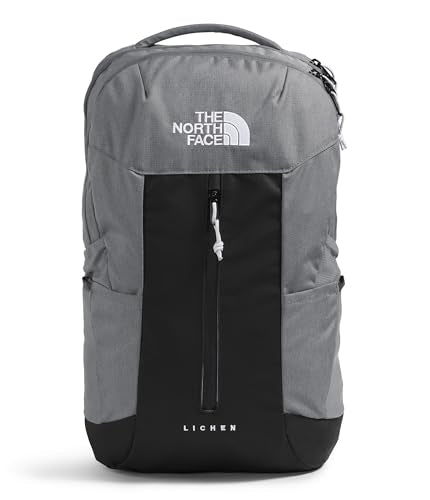 The North Face Lichen Daypack - Everyday Commuter Backpack, Laptop Sleeve, Water Bottle Pockets, Center Front Pouch, Smoked Pearl Dark Heather/TNF Black, One Size - color: Smoked Pearl Dark Heather/Tnf Black