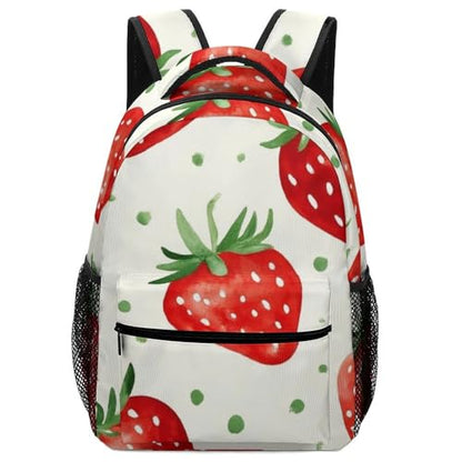 Men's Portable Backpack Lightweight Bookbag Strawberry Fruit Large Laptop Backpack with Adjustable Strap Casual Daypack for College Office - color: Color(538)