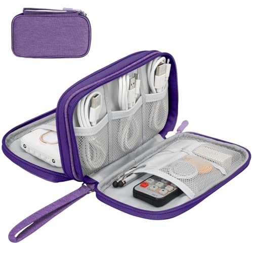 Skycase Electronic Organizer Travel Case - Waterproof Travel Cord Pouches for Organization, Cable Organizer, All-in-One Double Layers Storage Bag for Accessories, Charger, Cable, Purple - Medium - color: Purple, size: Medium