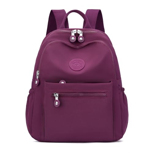 Tanweibago Mini Nylon Women Backpacks,11L Small Ladies backpacks Casual Lightweight Women Shopping Travel Daypack (Purple) - color: Purple