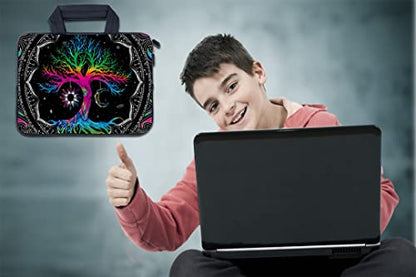 AMARY14 15 15.4 15.6 inch Laptop Handle Bag Computer Protect Case Pouch Holder Notebook Sleeve Neoprene Cover (Colorful tree) - color: Colorful Tree