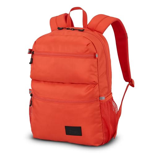 High Sierra Everclass Backpack - Travel or Work Laptop Bookbag with 360° Reflectivity, Dual Water Bottle Pockets & Fits Laptops Up To 15.6”, One Size, ORANGE FLARE - color: Orange Flare