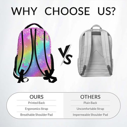 Mermaid Backpack for Girls School Bag with Pocket - Kids Toddler Animal Bookbag for Travel Daycare Summer Outing (17 Inch) - color: Light Pink