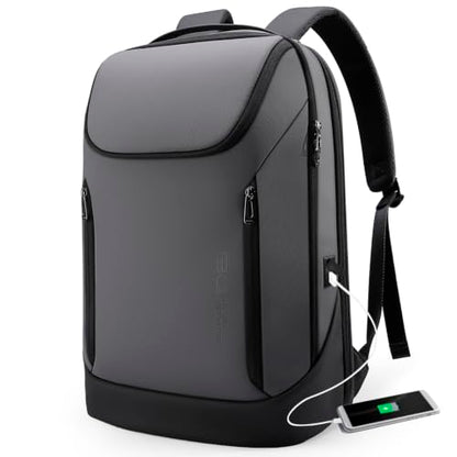 FUTURE AESTHETIC Business Smart Backpack Waterproof fit 15.6 Inch Laptop Backpack with USB Charging Port,Travel Durable Backpack - color: Gray