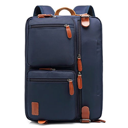 CoolBELL Convertible Backpack Messenger Shoulder Bag Laptop Case Handbag Business Briefcase Multi-Functional Travel Rucksack Fits 15.6 Inch Laptop for Men/Women (Blue) - color: Blue, size: 15.6 Inches