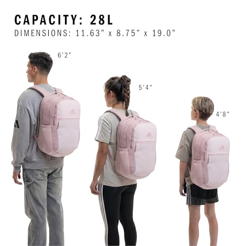 adidas PHNM Backpack for Laptop, School and Travel, 28L - color: Dual Lilac Purple/Distilled Pink