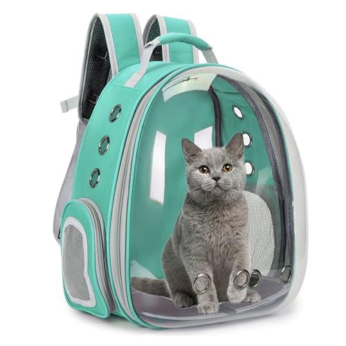 Cat Bubble Backpack Carrier for Small Medium Dogs Cats Carrying Bag, Airline Approved Pet Travel Carrying Bag Dog Hiking Walking Outdoor Backpack (Green) - color: Green