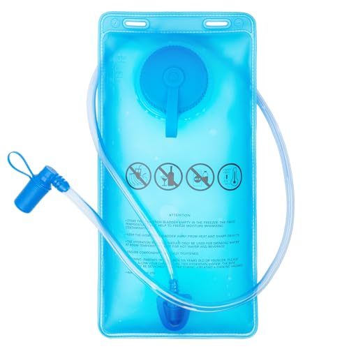 EVERFUN Hydration Bladder 2L/3L Water Reservoir for Hiking Backpack, Leak Proof Water Bladder with Detachable Hose & High Flow Ergonomic Bite Valve, Water Pouch for Cycling, Running - style: 2 L / 70 oz