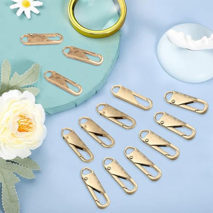 30Pcs Zipper Pull Replacement Metal Zipper Pull Detachable Zipper Pull Tabs Detachable Zipper Repair Kit Zipper Head for Luggage, Clothing, Backpacks, Boots,Purse (Gold) - color: Gold