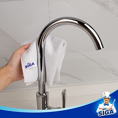 MR.SIGA Microfiber Cleaning Cloth, All-Purpose Microfiber Towels, Streak Free Cleaning Rags, Pack of 12, White, Size 32 x 32 cm(12.6 x 12.6 inch) - color: White