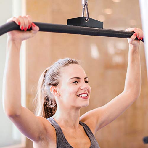 Lat Pulldown Attachments for Cable Machine, 29/39/ 48 Inch Wide Grip Lat Pull down Bar with Non-slip Handle, Lat Bar for Home Gym Tricep Bar Training - color: K Bar Length 29 Inch